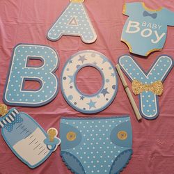 Outdoor baby boy sign