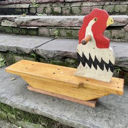 VINTAGE Folk/Primative WOOD CARVED ROOSTER FIGURE  HOME DECOR