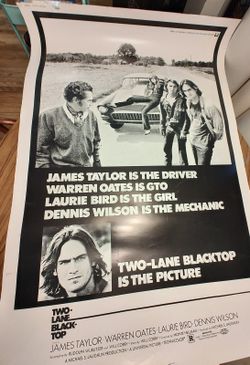 Two Lane Blacktop Original 3-sheet Movie Poster