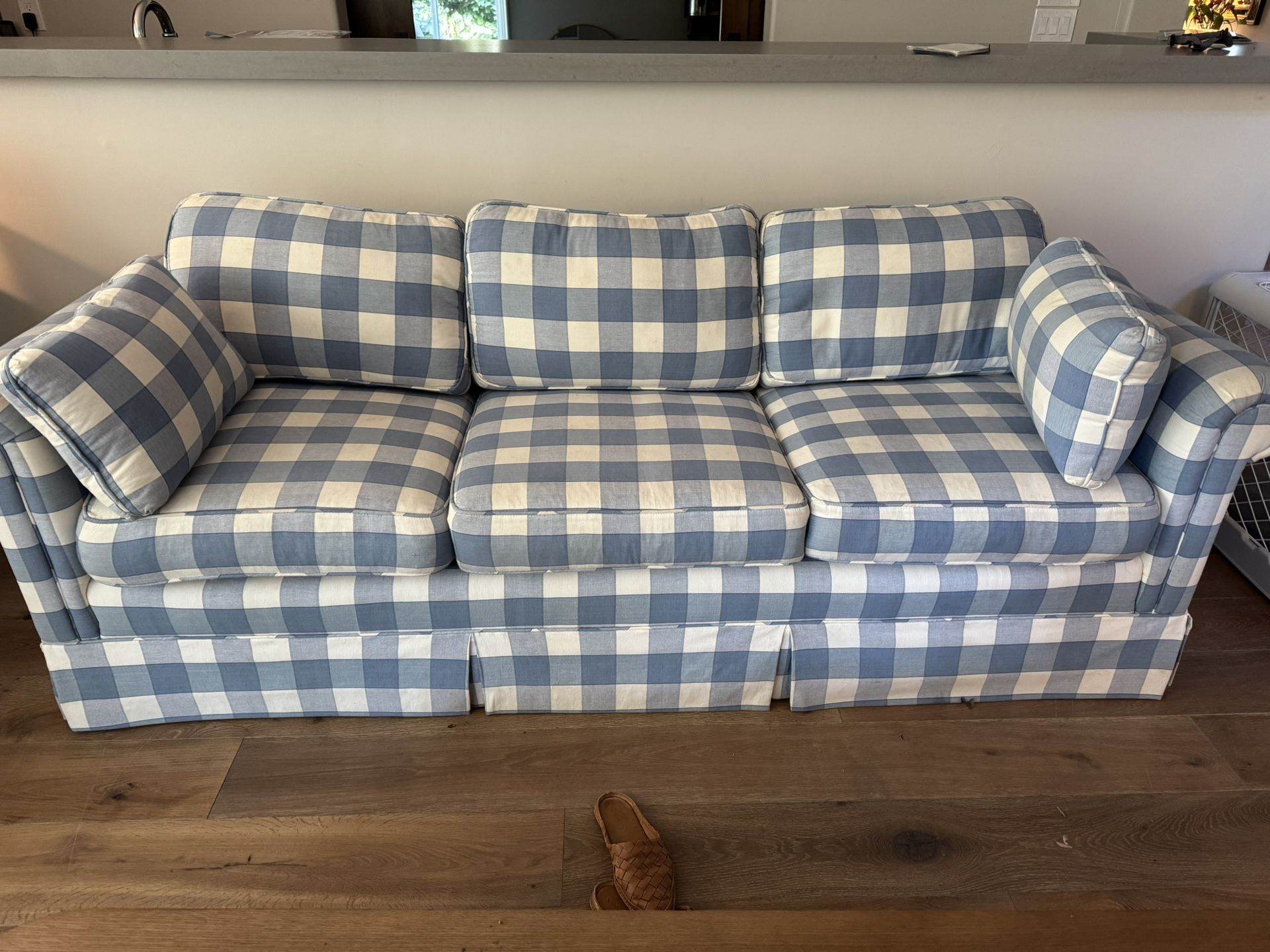 Custom Perigold With Ballard Designs Buffalo Check Skirted Sofa In White Also 