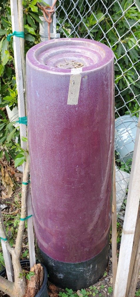 Tall Purple Ceramic Fountain
