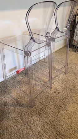 Modern Acrylic Ghost Bar Stools – Set of 4