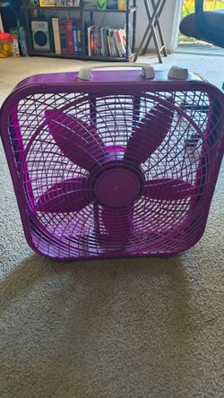 Purple Box Fan with Carry Handle