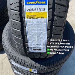 265/65R18 Goodyear New Set of Tires Installed and Balanced Set de Llantas Nuevas Instaladas y Balanceadas
