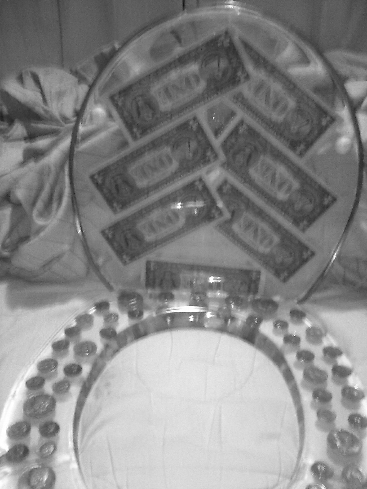 Toilet Seat with US Currency in it
