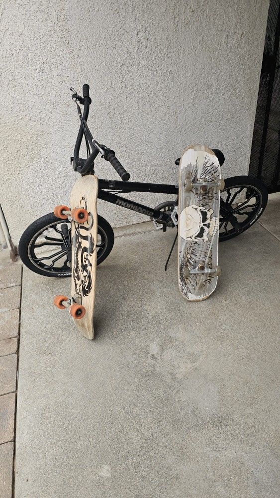 2 Skateboards And 1 Bike