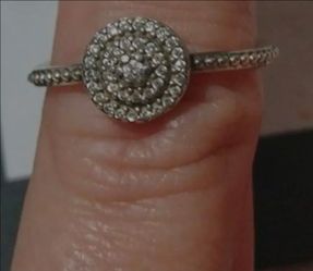 Sterling Silver Radiant Pandora Ring