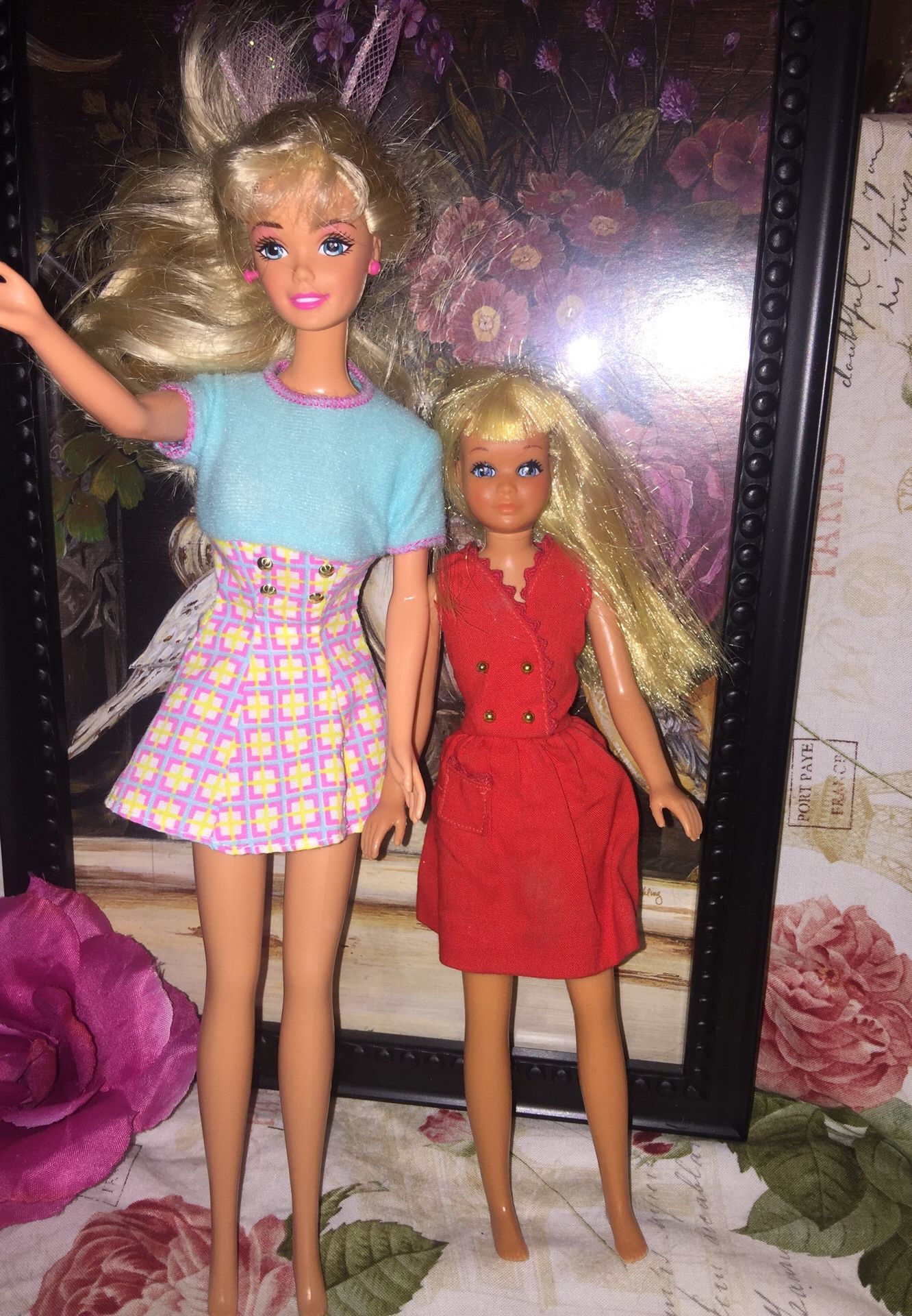 Barbie 1980”s with Malibu Skipper “ 1970@s approx dates both in Euc no chews stains missing no chopped hair limbs as shown sold as one lot