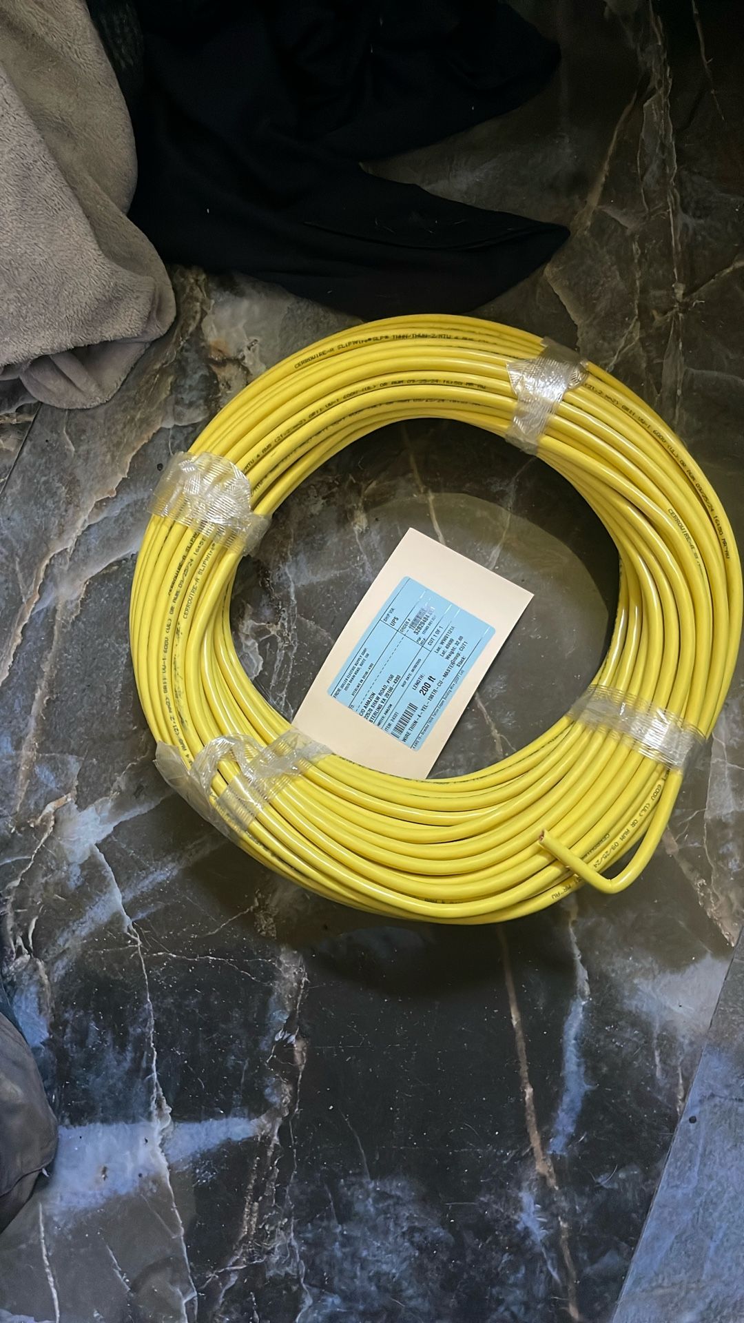 4 AWG 19-Stranded THHN Yellow Copper Building Wire (200FT Cut) 600V