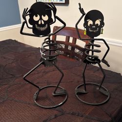 Dancing Skeleton Candle Holders 