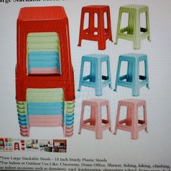 4 Large Stackable Stool 18 In Plastic Stools