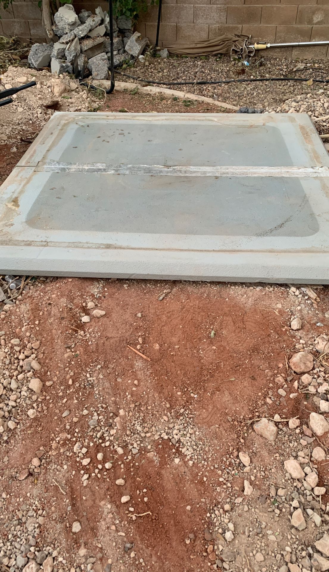 7x7 hot tub ground pad.