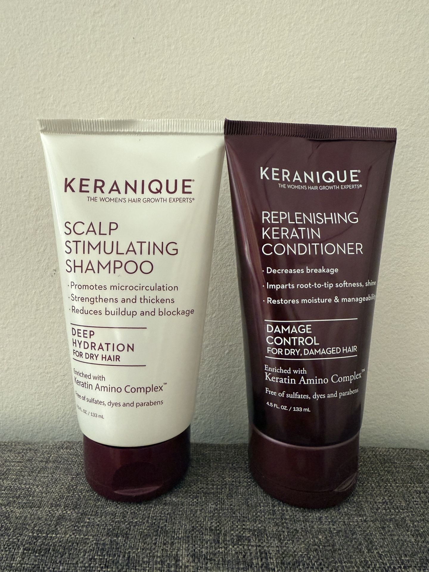 KERANIQUE SCALP STIMULATING SHAMPOO & REPLENISHING CONDITIONER FOR DRY HAIR