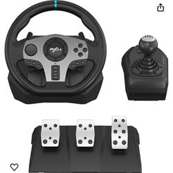 PXN PC Steering Wheel, V9 Universal Usb Car Sim 270/900 Degree Race Steering Wheel with 3-Pedals and Shifter Bundle for PC, Xbox One, Xbox Series X/S,