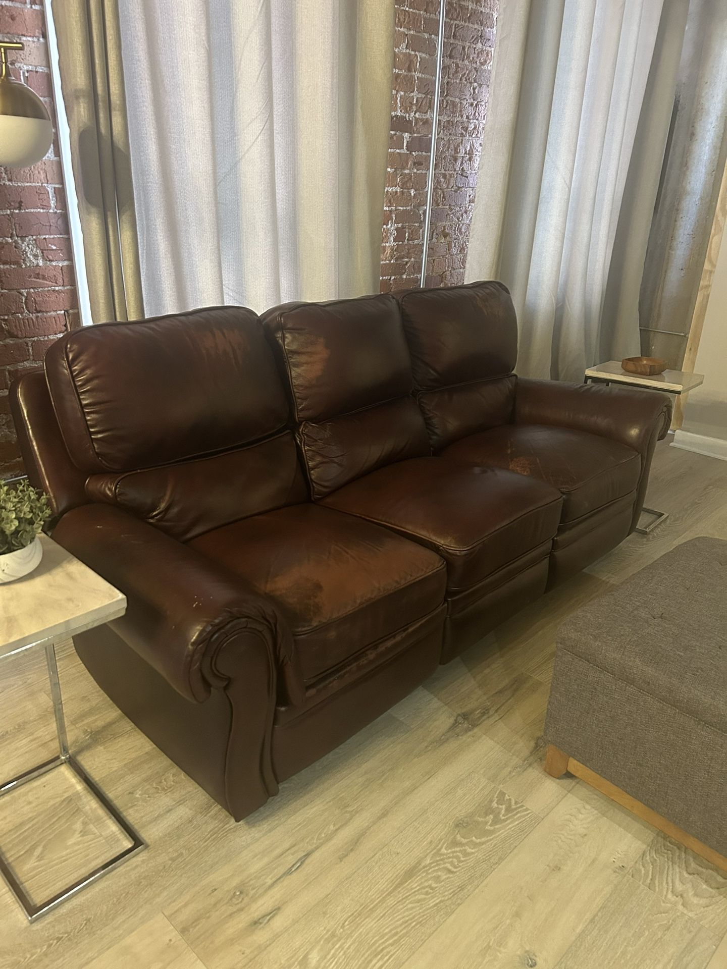 Brown Reclining Sofa