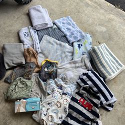 Baby Boys Clothes And Blankets 
