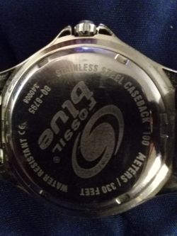 Fossil blue watch 100 meters cheap