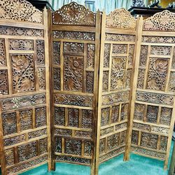 Hand Carved Wooden Room Divider/Screen