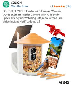 Smart Bird Feeder with Camera Wireless Outdoor.(M'343)
