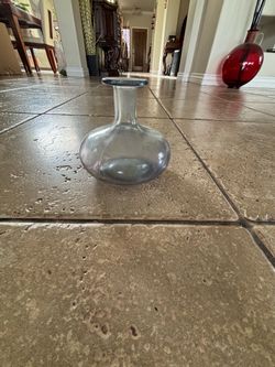 Small Clear Blue Glass Bud Vase
