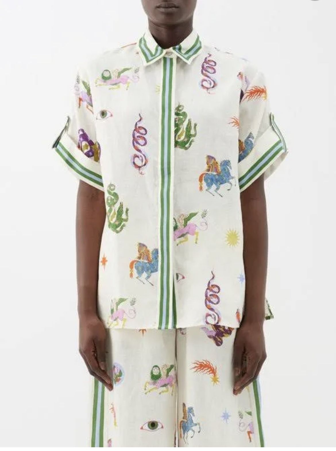 Alemais Aether Printed Linen Shirt Multi