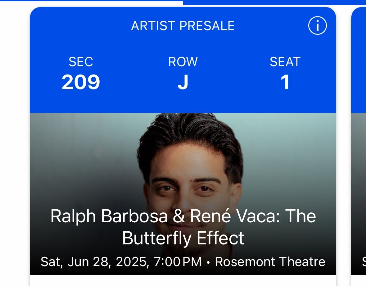 Ralph Barbosa And Rene vaca Tickets $150 Each