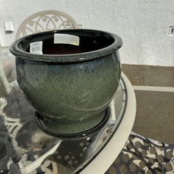 Dark Green Ceramic Pot 