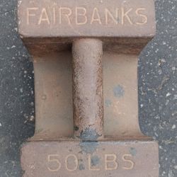 Antique Fairbanks 50lb calibration weight.