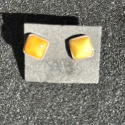 Butterscotch Amber Stud Earrings