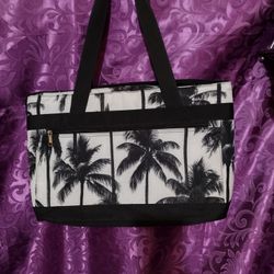 Canvas Palm Tree Tote Bag