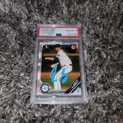 ROOKIEGRAPH George Kirby Signed 2020 Bowman 1st Year Rookie PSA GEM MT 10 AUTO
