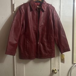 Excelled Red Leather Jacket