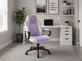 NEW! White and Lavender Gaming Chair