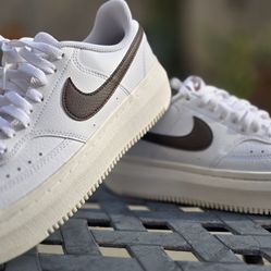 Nike Court Vision Alta White & Brown