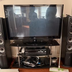 LG Plasma TV + Stand + Speakers