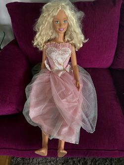 Large Barbie Doll in Pink Princess Dress