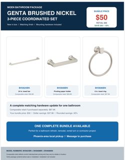 Moen Genta Brushed Nickel 3-Piece Bathroom Set
