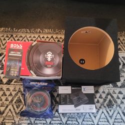 12 Inch Speaker With Box And Amp And Wires