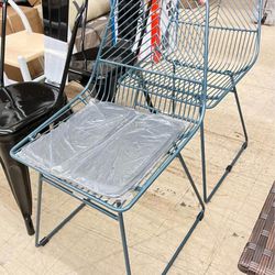 Metal Dining Chair Green set of 2