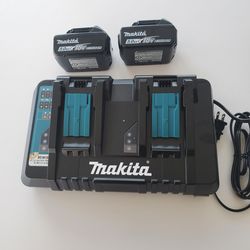 160 New Makita charger and battery w/ fast charger 5.0 18 volts battery