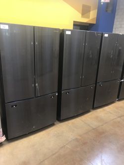 French Style Refregirator Black Stainless steel New Complete