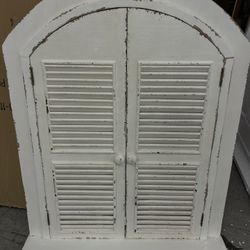 Farmhouse Arched Window Mirror with Shutters 35x 28 inches,
