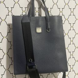 MCM Navy blue floral camp tote cross body