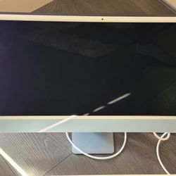 Apple IMAC 24" M3 BLUE 8C/8C 8GB Ram 256GB SSD Applecare+ Feb 2026 MINT /w new Full Magic Keyboard

