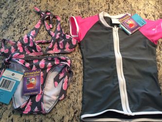 New 3 piece girls swim suit