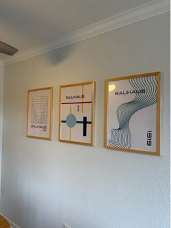 3 Bauhaus Posters (Custom Framed)