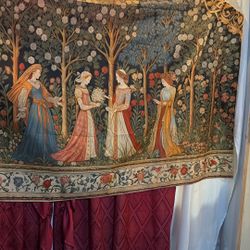 Beautiful Wall Hanging Showing Ladies In A Garden  Dressed In Period Dresses