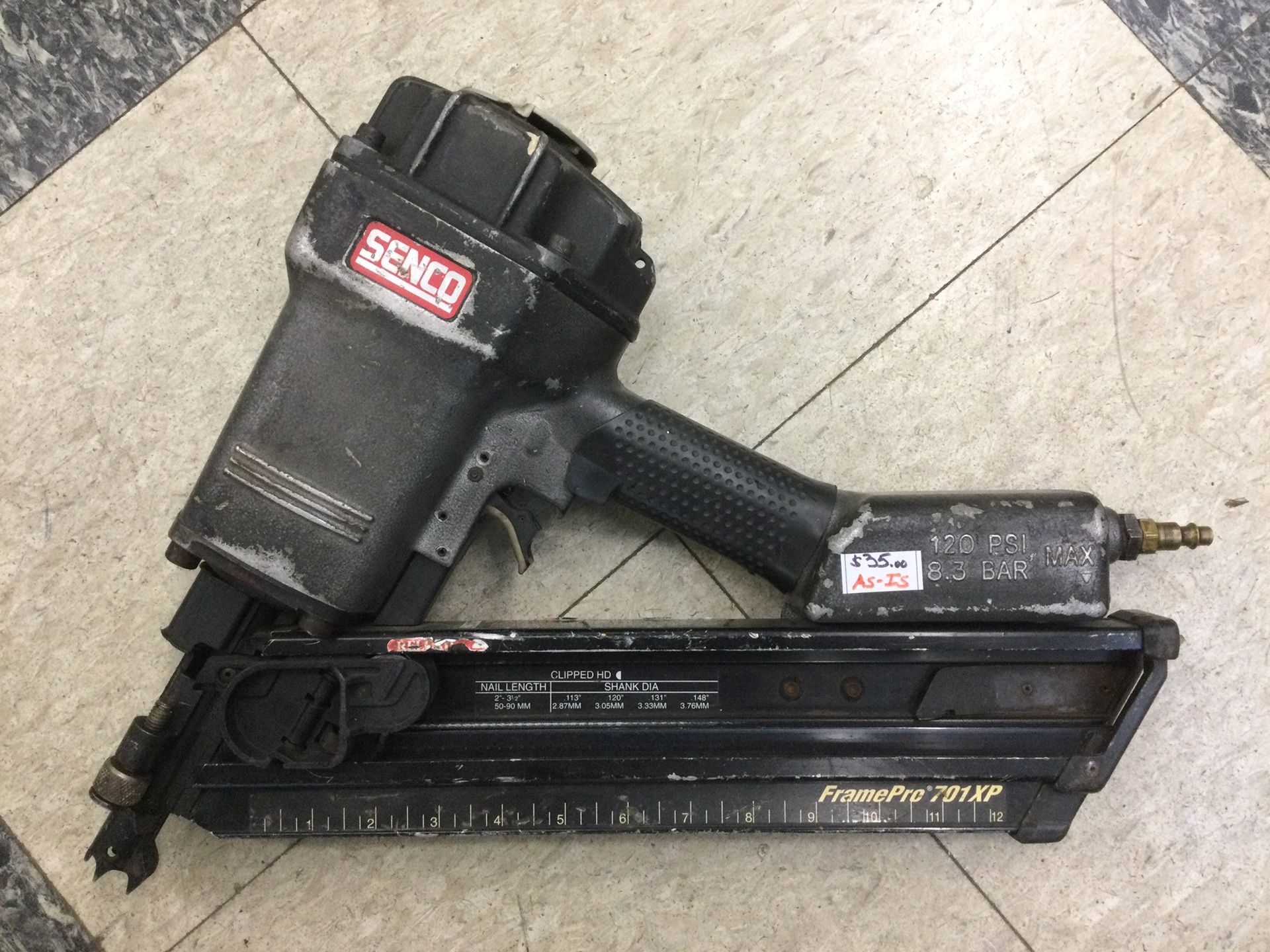 BROKEN SENCO FRAMING NAILER AIR NAIL GUN PNEUMATIC FRAMER FRAMEPRO 701XP