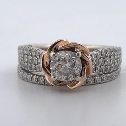 14k White Gold 1.41ct Diamond Ring set size 7