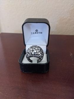 Black zirconium diamond ring size 6.5
